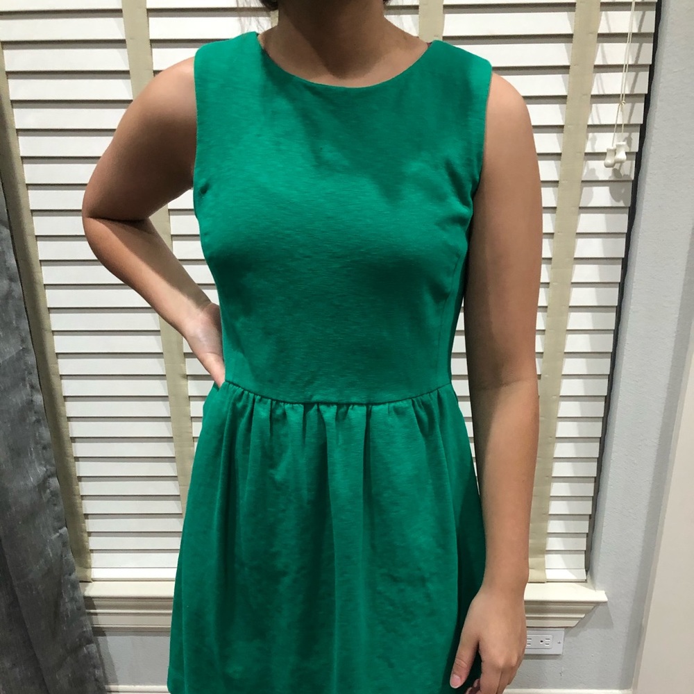 Green j crew dress